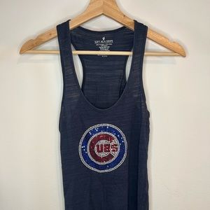 Chicago CUBS racer back sheer sequined tank
